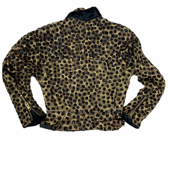 Jeanette Kastenberg Sequin Leopard Biker Jacket - Picture 2 of 16